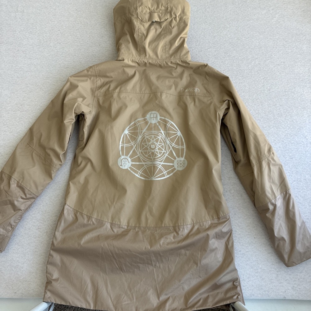 Burton DryRide Women's Snowboard Ski Jacket Tan Hooded Insulated Coat Size M